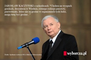 "...olika typer av parasiter, protozoer, vilka är oskadliga för de människorna kan här vara farliga" - Kaczyński om flyktingar.